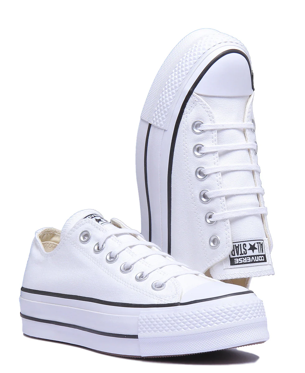 Converse 560251C CT All Star Low Platform Trainer In White Black For Women - Image 11